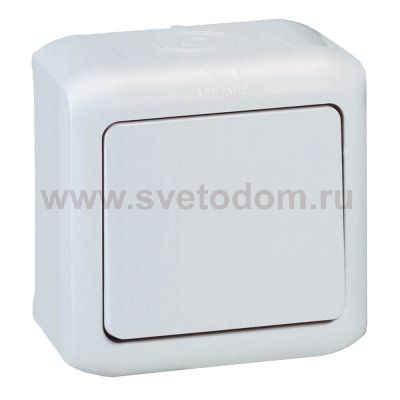 Legrand Quteo Сер Переключатель 1-клавишный IP44 10А (арт. 782334)