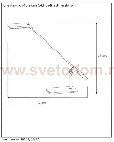 настольная лампа Lucide 36601/05/12 STRATOS