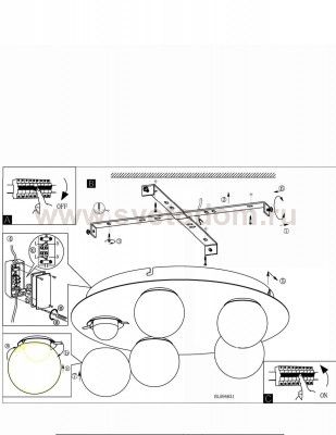 Люстра для ванной комнаты IP44 Eglo 95014 MOSIANO