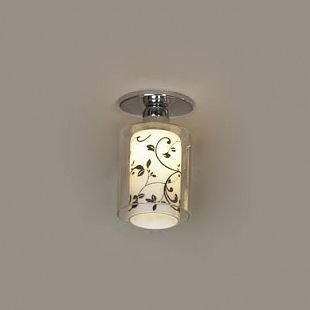 Светильник Lussole lsj-0300-01 Светильник Lussole lsj-0300-01Круглые<br>Потолочный светильник Lussole lsj-0300-01 воплощает в себе лучшие характеристики стиля «модерн»: оригинальную, запоминающуюся конструкцию и гармоничные цветовые оттенки. Внутри прозрачного стеклянного плафона расположен матовый белый плафон с нанесенным на него «растительным» черным рисунком. В результате прохождения лучей сквозь эти «слои» освещение получается направленным, «мягким» и приятным для зрения. Наиболее оптимально использовать светильник в качестве подсветки небольшой (до 3 кв.м.) площади, добавив потолочную люстру и комплект настенных бра, чтобы пространство выглядело «цельным», уютным и совершенным.<br><br>Установка на натяжной потолок: Ограничено<br>S освещ. до, м2: 3<br>Крепление: Планка<br>Тип лампы: галогенная / LED-светодиодная<br>Тип цоколя: G9<br>Количество ламп: 1<br>MAX мощность ламп, Вт: 40<br>Диаметр, мм мм: 80<br>Высота, мм: 130<br>Цвет арматуры: серебристый