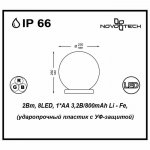 Садовый уличный светильник на солнечной батарее Novotech 357200 ALICE