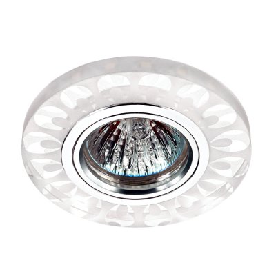 Novotech RIVA 357314 Светильник встраиваемый Novotech RIVA 357314 Светильник встраиваемыйКруглые<br>Встраиваемый светильник со светодиодной подсветкой и встроенным драйвером модели Novotech 357314 из серии RIVA отличается следующим качеством: Декоративное украшение произведено из хрусталя. Хрусталь обладает высоким показателем плотности, прозрачности и блеска. Благодаря содержанию свинца (не менее 30%). Хрусталь обладает высоким показателем плотности, прозрачности и блеска. Благодаря содержанию свинца (не менее 30%) и определённому подбору углов, образуемых гранями, изделия из хрусталя отличаются необыкновенно яркой, многоцветной игрой света, чарующей магией красоты, совершенства и роскоши. Имееется возможность раздельного включения LED и лампы, при использовании двухклавишного выключателя света.<br><br>Тип лампы: галогенная/LED<br>Тип цоколя: GX5.3<br>MAX мощность ламп, Вт: 50<br>Диаметр, мм мм: 95<br>Диаметр врезного отверстия, мм: 60<br>Высота, мм: 25<br>Цвет арматуры: серебристый