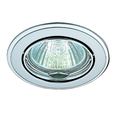 Novotech CROWN 369104 Точечный встраиваемый светильник Novotech CROWN 369104 Точечный встраиваемый светильникКруглые<br>Стандартный встраиваемый поворотный светильник модели Novotech 369104 из серии CROWN отличается следующим качеством: Светильник сделан из алюминиевого литья. Это сплав, основными достоинствами которого являются — устойчивость к практически всем видам негативного воздействия окружающей среды, коррозии, небольшой вес, по сравнению с другими видами металла и экологическая безопасность материала.<br><br>S освещ. до, м2: 3<br>Тип товара: Точечный встраиваемый светильник<br>Тип лампы: галогенная<br>Тип цоколя: GU5.3 (MR16)<br>Количество ламп: 1<br>MAX мощность ламп, Вт: 50<br>Диаметр, мм мм: 82<br>Диаметр врезного отверстия, мм: 75<br>Высота, мм: 27<br>Цвет арматуры: серебристый