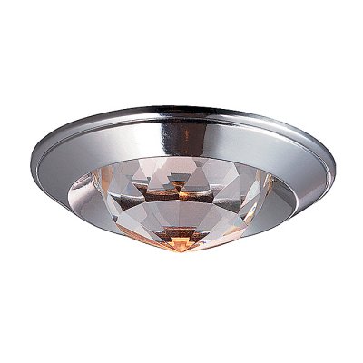 Novotech GLAM 369427 Встраиваемый светильник Novotech GLAM 369427 Встраиваемый светильникКруглые<br>Декоративный встраиваемый неповоротный светильник модели Novotech 369427 из серии GLAM отличается следующим качеством: Светильник сделан из алюминиевого литья. Это сплав, основными достоинствами которого являются — устойчивость к практически всем видам негативного воздействия окружающей среды, коррозии, небольшой вес, по сравнению с другими видами металла и экологическая безопасность материала. Декоративный плафон произведён из хрусталя. Он обладает высоким показателем плотности, прозрачности и блеска. Благодаря содержанию свинца (не менее 30%) и определённому подбору углов, образуемых гранями, изделия из хрусталя отличаются необыкновенно яркой, многоцветной игрой света, чарующей магией красоты, совершенства и роскоши.<br><br>S освещ. до, м2: 3<br>Тип лампы: галогенная<br>Тип цоколя: GU5.3 (MR16)<br>Количество ламп: 1<br>MAX мощность ламп, Вт: 50<br>Диаметр, мм мм: 80<br>Диаметр врезного отверстия, мм: 65<br>Высота, мм: 40<br>Цвет арматуры: серебристый