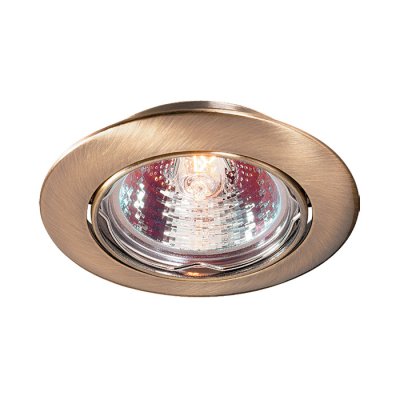 Novotech CROWN 369429 Точечный встраиваемый светильник Novotech CROWN 369429 Точечный встраиваемый светильникКруглые<br>Стандартный встраиваемый поворотный светильник модели Novotech 369429 из серии CROWN отличается следующим качеством: Светильник сделан из алюминиевого литья. Это сплав, основными достоинствами которого являются — устойчивость к практически всем видам негативного воздействия окружающей среды, коррозии, небольшой вес, по сравнению с другими видами металла и экологическая безопасность материала.<br><br>S освещ. до, м2: 2<br>Тип товара: Точечный встраиваемый светильник<br>Тип лампы: галогенная<br>Тип цоколя: GU5.3 (MR16)<br>MAX мощность ламп, Вт: 50<br>Диаметр, мм мм: 82<br>Диаметр врезного отверстия, мм: 75<br>Расстояние от стены, мм: 2<br>Высота, мм: 27<br>Цвет арматуры: латунь