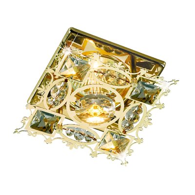 Novotech AURORA 369501 Встраиваемый светильник Novotech AURORA 369501 Встраиваемый светильникХрустальные<br>Декоративный встраиваемый неповоротный светильник модели Novotech 369501 из серии AURORA отличается следующим качеством: Светильник сделан из металла. Это популярный и востребованный материал благодаря ряду качеств. К ним относится: повышенная прочность, износостойкость и долговечность. Декоративные бусины произведены из хрусталя. Хрусталь обладает высоким показателем плотности, прозрачности и блеска. Благодаря содержанию свинца (не менее 30%) и определённому подбору углов, образуемых гранями, изделия из хрусталя отличаются необыкновенно яркой, многоцветной игрой света, чарующей магией красоты, совершенства и роскоши.<br><br>S освещ. до, м2: 3<br>Тип лампы: галогенная<br>Тип цоколя: GU5.3 (MR16)<br>Количество ламп: 1<br>MAX мощность ламп, Вт: 50<br>Диаметр, мм мм: 95<br>Диаметр врезного отверстия, мм: 60<br>Высота, мм: 65<br>Оттенок (цвет): прозрачный<br>Цвет арматуры: Золотой