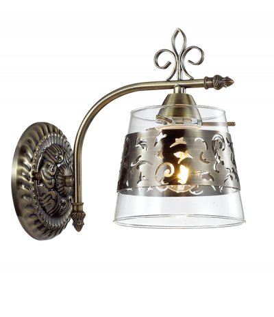 Светильник бра Odeon light 3127/1W SANSA Светильник бра Odeon light 3127/1W SANSAКлассика<br>Отличный вариант домашнего освещения Odeon light Бра 3127/1W серии SANSA оформлена в классическом стиле. Светильник состоит из бронзовой арматуры и стеклянного плафона, украшенного резным металлическим декором. Экстравагантная и изящная, оригинальная и изысканная, данная модель великолепно дополнит любой интерьер. Цоколь E14. Мощность 1*40W. Нет ламп в комплекте.<br><br>Тип цоколя: E14<br>Количество ламп: 1<br>Ширина, мм: 230<br>MAX мощность ламп, Вт: 40<br>Длина, мм: 140<br>Высота, мм: 240<br>Цвет арматуры: бронзовый