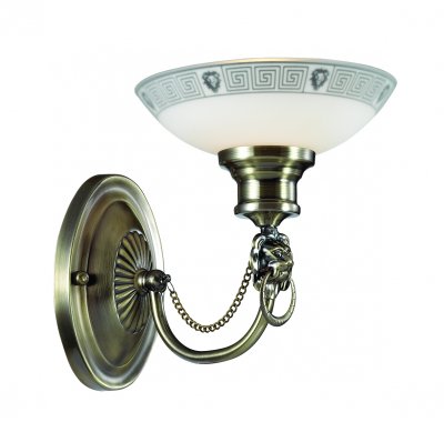 Светильник бра Odeon light 3213/1W RENE Светильник бра Odeon light 3213/1W RENEКлассика<br>Отличный вариант домашнего освещения Odeon light Бра 3213/1W серии RENE оформлена в классическом стиле. Светильник состоит из стеклянного плафона и оригинальной бронзовой арматуры, украшенной металлическими элементами в виде фигурок льва. Данная модель обладает элегантной монументальностью, гармонично сочетающейся со строгой классикой. Цоколь E14. Мощность 1*60W. Нет ламп в комплекте.<br><br>Тип цоколя: E14<br>Количество ламп: 1<br>Ширина, мм: 190<br>MAX мощность ламп, Вт: 60<br>Длина, мм: 180<br>Высота, мм: 240<br>Цвет арматуры: бронзовый