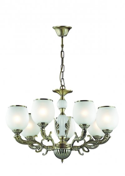 Люстра Odeon light 3223/7 KERRO Люстра Odeon light 3223/7 KERROПодвесные<br>Отличный вариант домашнего освещения Odeon light Люстра 3223/7 серии KERRO оформлена в классическом стиле. Люстра состоит из бронзовой арматуры, украшенной стеклянным декоративным элементом с ажурным узором, и стеклянных плафонов с металлическим ободком. Данная модель являет собой образец истинной классики. Цоколь E27. Мощность 8*60W. Нет ламп в комплекте.<br><br>Установка на натяжной потолок: Да<br>S освещ. до, м2: 24<br>Тип цоколя: E27<br>Количество ламп: 7<br>Ширина, мм: 610<br>MAX мощность ламп, Вт: 60<br>Длина, мм: 610<br>Высота, мм: 440<br>Цвет арматуры: состаренный бронзовый