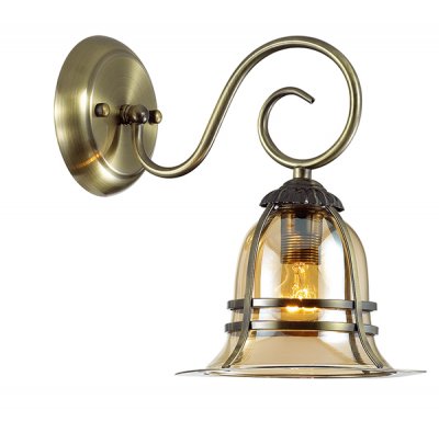 Светильник бра Odeon light 3243/1W REBECCA Светильник бра Odeon light 3243/1W REBECCAКлассические<br>Отличный вариант домашнего освещения Odeon light Бра 3243/1W серии REBECCA оформлена в классическом стиле. Светильник состоит из стеклянного плафона нетривиальной формы с металлической окантовкой и бронзовой арматуры. Данная модель благодаря своему дизайну окунет Вас в романтику морских путешествий. Цоколь E14. Мощность 1*60W. Нет ламп в комплекте.<br><br>Тип цоколя: E14<br>Количество ламп: 1<br>Ширина, мм: 175<br>MAX мощность ламп, Вт: 60<br>Длина, мм: 250<br>Высота, мм: 260<br>Цвет арматуры: бронзовый