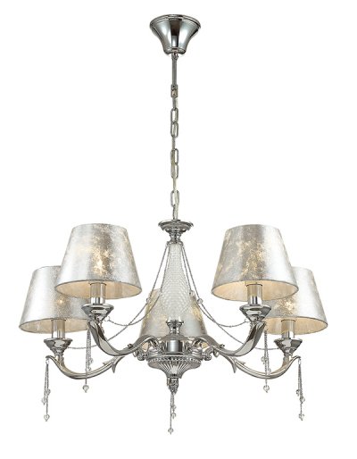 Люстра Odeon light 3280/5 FEMINA Люстра Odeon light 3280/5 FEMINAПодвесные<br>Отличный вариант домашнего освещения Odeon light Люстра 3280/5 серии FEMINA оформлена в классическом стиле. Люстра состоит из тканевых абажуров с экстравагантным покрытием металлик и арматуры хромового цвета, украшенной цепочками с бусинками. Данная модель обладает непревзойденной оригинальностью, сохраняя при этом классическую сдержанность. Цоколь E14. Мощность 5*40W. Нет ламп в комплекте.<br><br>S освещ. до, м2: 10<br>Тип цоколя: E14<br>Количество ламп: 5<br>Ширина, мм: 660<br>MAX мощность ламп, Вт: 40<br>Длина цепи/провода, мм: 280<br>Длина, мм: 660<br>Высота, мм: 460<br>Цвет арматуры: серебристый хром