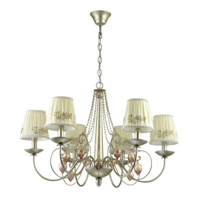Люстра Odeon light 3922/6 ADRIANA Люстра Odeon light 3922/6 ADRIANAОжидается<br>Необычайно красивая и восхитительная люстра 3922/6 серии Adriana в цвете матовое серебро станет ценным элементом респектабельных апартаментов или просторного загородного дома в классическом дизайне в светлых, бежевых тонах. Изюминкой данного светильника является полупрозрачные абажуры из плиссированной органзы нежнейшего теплого оттенка, тонкие хрустальные подвески в виде красиво свисающих бус, а также удивительной красоты стеклянные украшения в виде шаров темного коньячного цвета, сверкающие зеркальным глянцевым блеском. Цоколь E14. Мощность 6*40W. Нет ламп в комплекте.<br><br>Тип цоколя: E14<br>Количество ламп: 6<br>Ширина, мм: 755<br>Высота полная, мм: 1178<br>Длина, мм: 755<br>Высота, мм: 461<br>Оттенок (цвет): матовое серебро/ткань/стекло/хрустальные подвески<br>MAX мощность ламп, Вт: 40