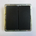 Выключатель Wessen 59 двухклавишный черный бархат (VS516-252-6-86)