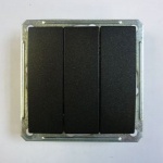 Выключатель Wessen 59 трехклавишный черный бархат (VS0516-351-6-86)