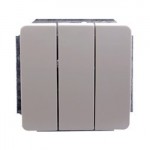 Гуси-Электрик С1В3-002 Механизм выключателя трехклавишного, 10 А, 250 V, цвет серый