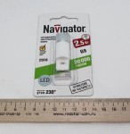 Светодиодная лампа Navigator 94 399 NLL-G9-2.5 W, 220V, 3K белые