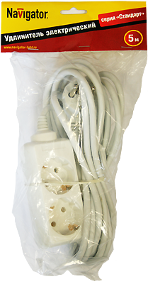 Удлинитель Navigator 94 190 NPE-S-02-500-E-3x1 с/з 2 гн. 5м Удлинитель Navigator 94 190 NPE-S-02-500-E-3x1 с/з 2 гн. 5м