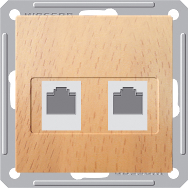 Розетка телефонная Wessen 59 с/у без рамки двухместная бук (RSI-251TT-8-86)