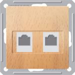 Розетка телефонная Wessen 59 с/у без рамки двухместная бук (RSI-251TT-8-86)