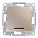 SE Sedna Титан Выключатель 1-клавишный с подсветкой 10 А (сх.1) (SDN1400168)