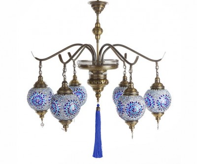 Люстра голубая h70 d80 E14 6*40W Kink light 0215Т6,05(80)