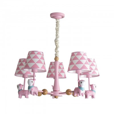 Люстра БЕМБИ розовая w75*75 h90 E27 5*40W Kink light 074151-5