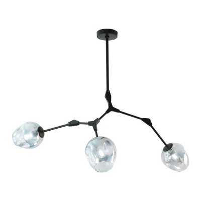 Люстра НИССА черная (голубые плафоны) w108*80 h40/60 E27 3*40W Kink light 07512-3,19(05)