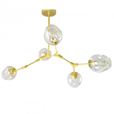 Люстра НИССА золото (прозрачные плафоны) w108*80 h45/65 E27 5*40W Kink light 07512-5,33(21)