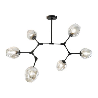 Люстра НИССА черная (прозрачные плафоны) w115*80 h45/65 E27 6*40W Kink light 07512-6,19(21)