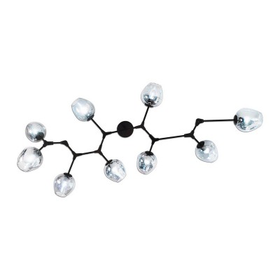 Люстра НИССА черная (голубые плафоны) w180*80 h45/65 E27 9*40W Kink light 07512-9,19(05)