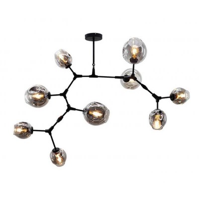 Люстра Нисса черная (серые плафоны) w180*80 h45 E27 9*40W Kink light 07512-9,19
