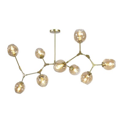 Люстра НИССА золото (медовые плафоны) w180*80 h45/65 E27 9*40W Kink light 07512-9,33
