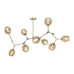 Люстра НИССА золото (медовые плафоны) w180*80 h45/65 E27 9*40W Kink light 07512-9,33