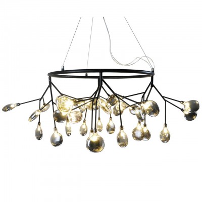 Люстра ВЕТТА черная (серые плафоны) d90 h40 G4 72W (Led лампы в комплекте 4000K) Kink light 07521-36A,19