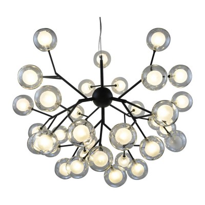 Люстра КАУКАС черная (белые плафоны) d72 h57 G4 54W (Led лампы в комплекте, 4000K) Kink light 07526-36,19