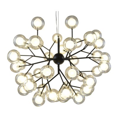 Люстра КАУКАС черная (белые плафоны) d82 h62 G4 67,5W (Led лампы в комплекте, 4000K) Kink light 07526-45,19