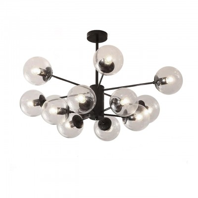 Люстра МОДИ черная (прозрачные плафоны) d80 h67 E27 12*40W Kink light 07535-12,19