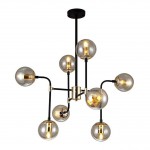 Люстра ДЕНИА черный (прозрачные плафоны) d78 h88 E27 8*40W Kink light 07635-8,19