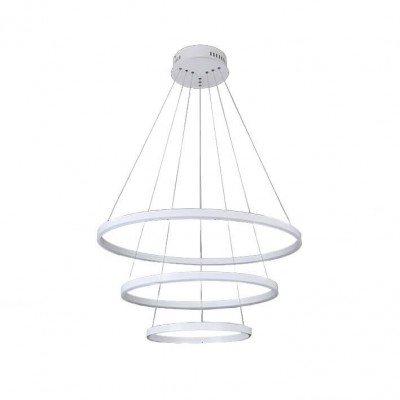 Подвесной светильник диммируемый ТОР белый d80+60+40 h160 Led 110w (3000K-6000K) с пультом ДУ Kink light 08223,01(3000-6000K)