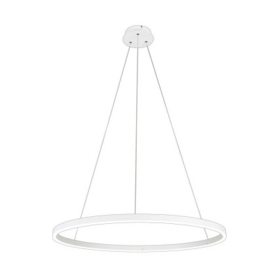 Подвесной светильник диммируемый ТОР белый d100 h120 Led 64W (4000K) с пультом ДУ Kink light 08228D,01