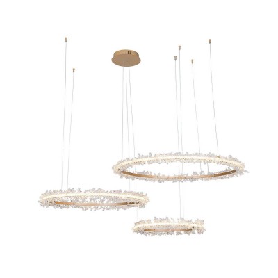 Подвесные светодиодные кольца ЛАУРА золото h110 d80+60+40 Led 100W (3000K) Kink light 08246,33P