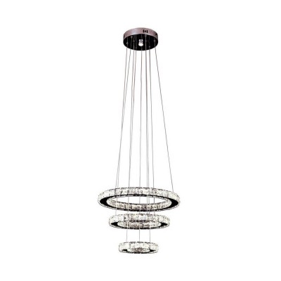 Подвесной светильник ТОР-КРИСТАЛЛ хром h150 d38+28+18 Led 48W (3000-6000K) с пультом ДУ Kink light 08558(3000-6000K)