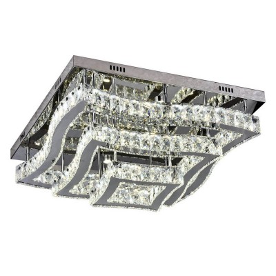 Люстра АЛЬТИС-КРИСТАЛЛ хром h26 w60*60 Led 120W (3000-6000K) с пультом ДУ Kink light 08606(3000-6000K)