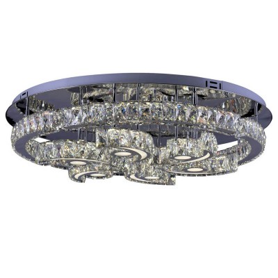 Люстра СТЕЛЛА-КРИСТАЛЛ хром h20 d80 Led 142W (3000-6000K) с пультом ДУ Kink light 08612(3000-6000K)