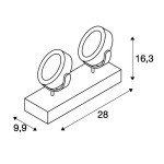 1000141 SLV KALU 2 LED FLOOR светильник напольный с COB LED 34Вт, 3000К, 2000лм, 60°, черный