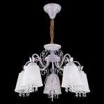 Светильник Eurosvet 10007/5 белый с золотом/прозрачный хрусталь Strotskis