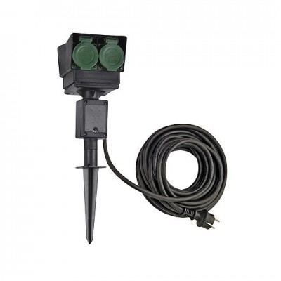 1000874 SLV Удлинитель садовый на 4 розетки, IP44, кабель 10 метра, DE/RU 1000874 SLV Удлинитель садовый на 4 розетки, IP44, кабель 10 метра, DE/RU