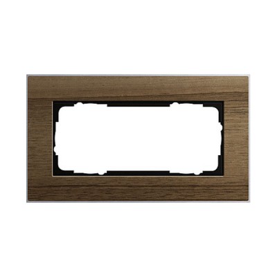 Gira ESP Орех шпон/алюминий Рамка 2-ая без перегородки (G1002129)