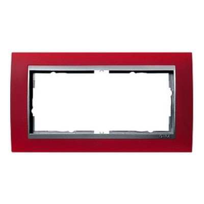 Gira EV Матово-красный/алюминий Рамка 2-ая без перегородки (G100292)