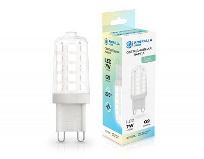 Светодиодная лампа G9 7W 4000K Ambrella 100704 LED G9 7W 4000K 220-240V